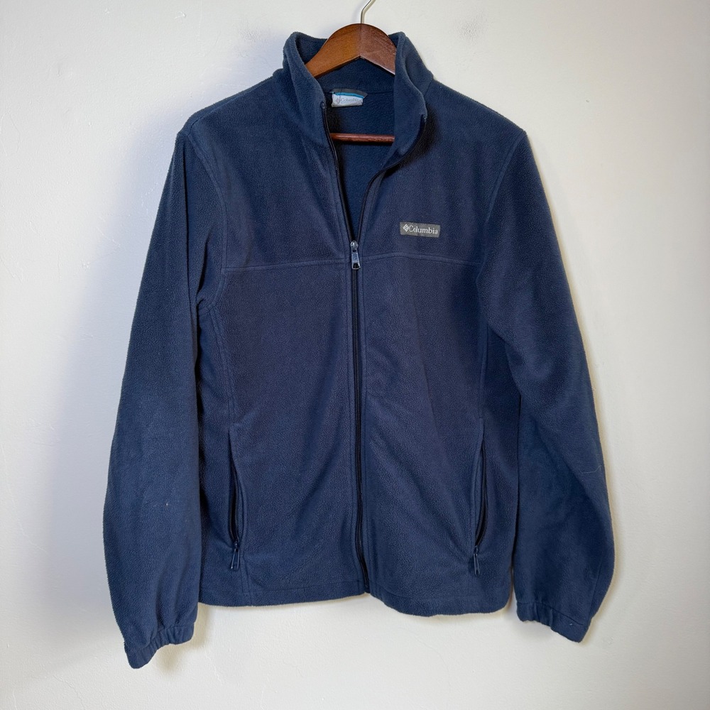 Columbia Steens Mountain Full Zip Fleece Jacket Size Medium Navy Blue